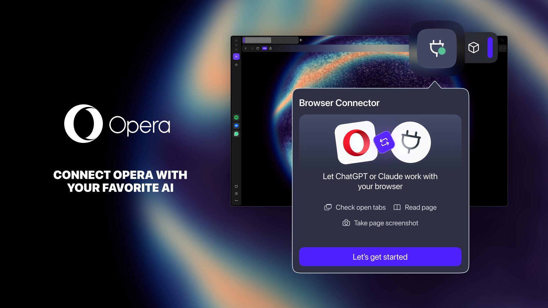 Browser Connector facilite l'IA sur Opera One et GX