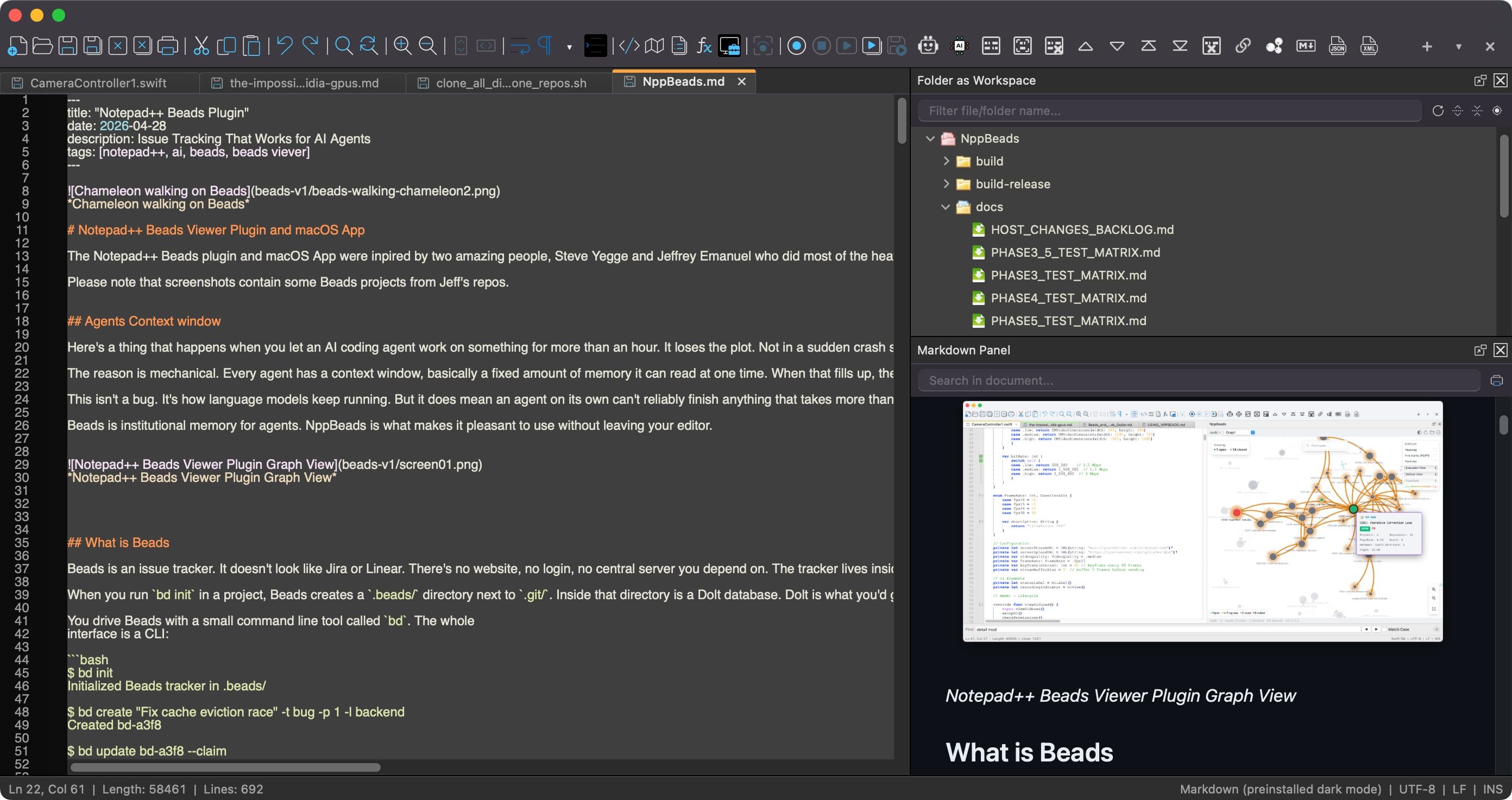 notepad plus plus mac sombre