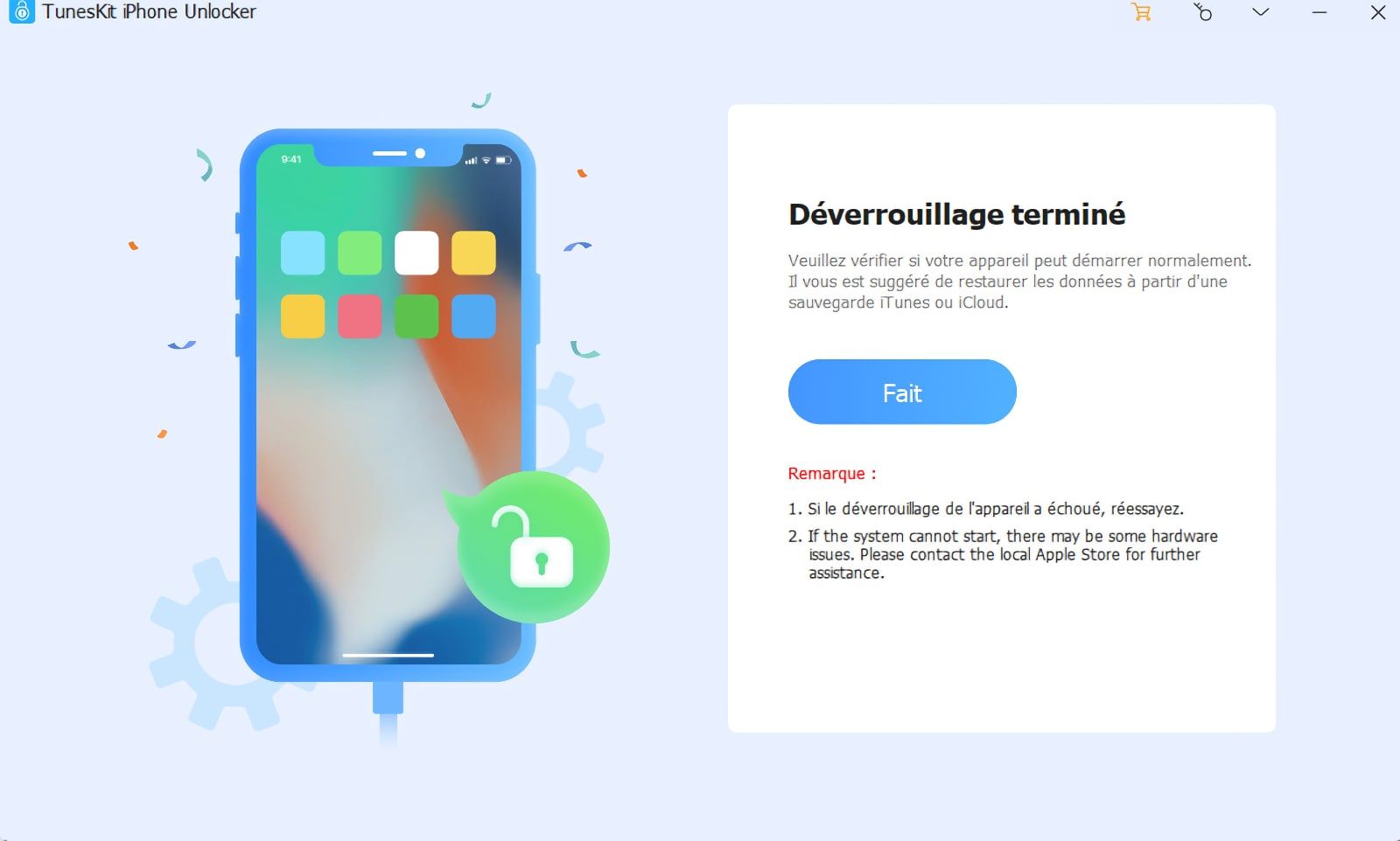 deverrouillage iphone succes