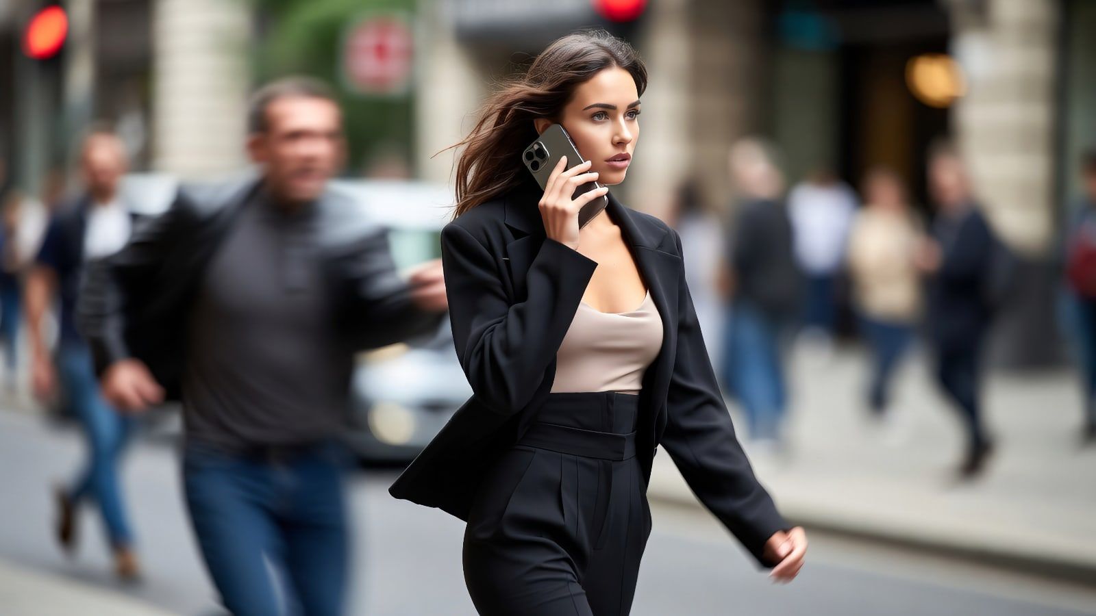 femme iphone vol scene rue