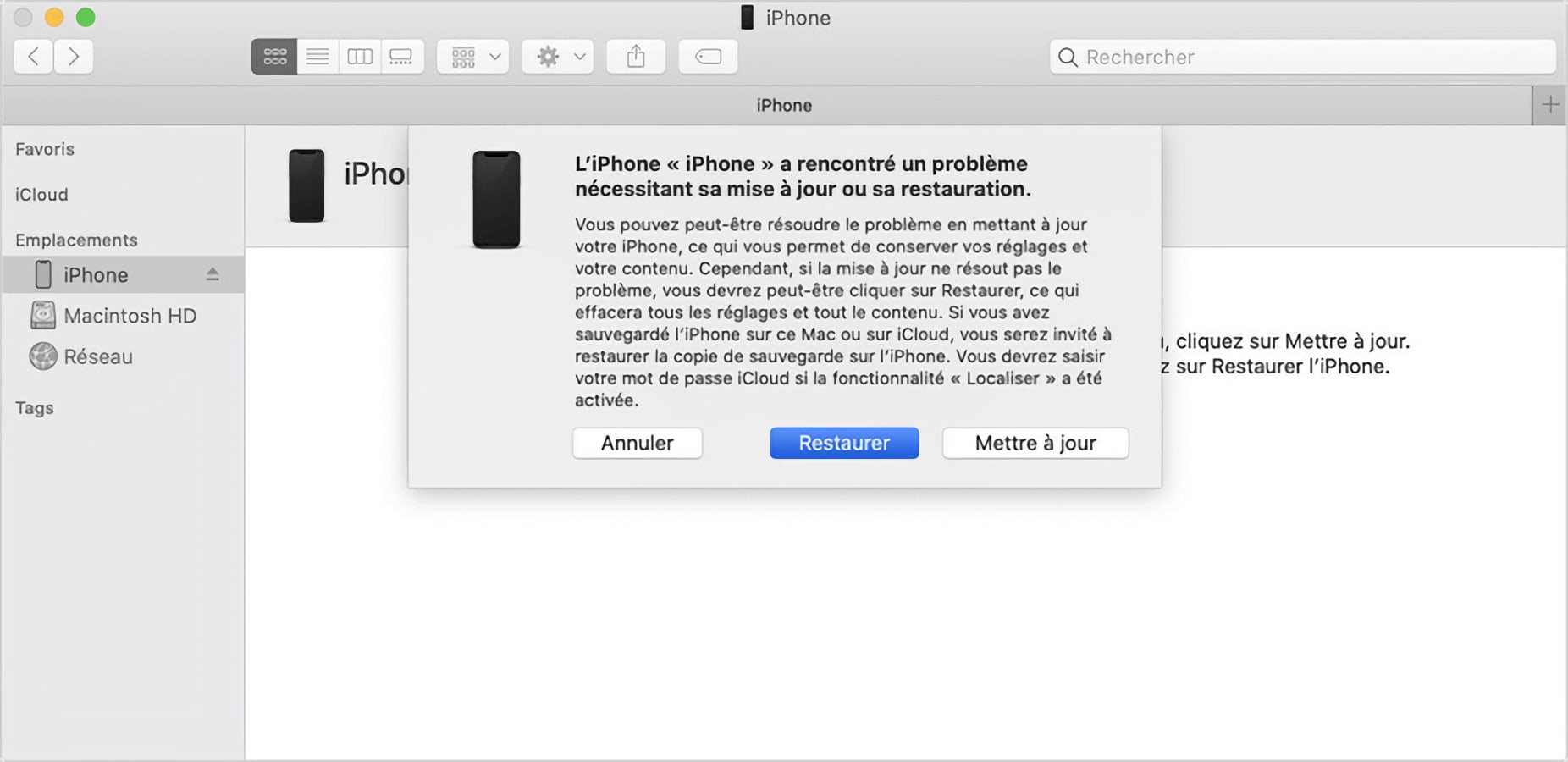 itunes reparer iphone