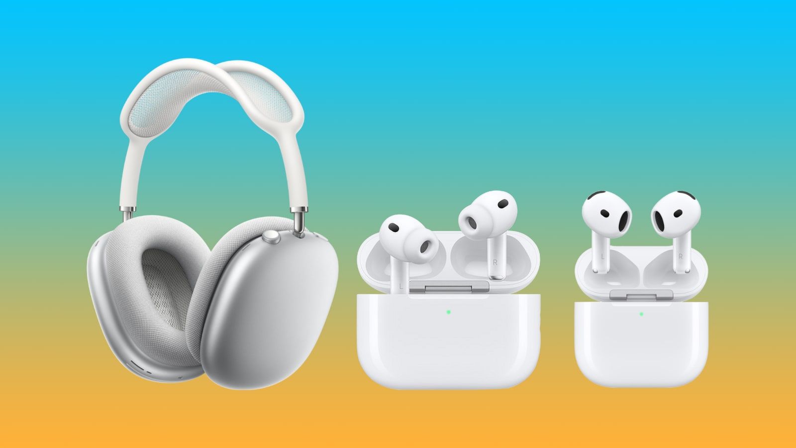 airpods max airpods pro 3 airpods 4 jaune bleu
