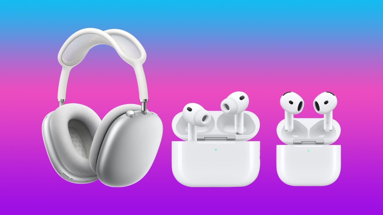 airpods max airpods pro 3 airpods 4 violet bleu