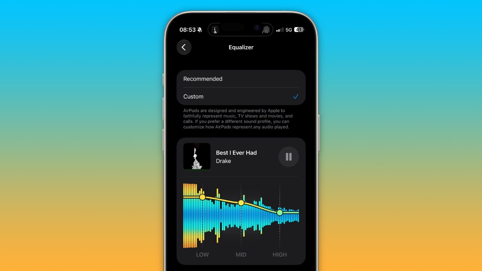 airpods pro egaliseur ios 27 drake