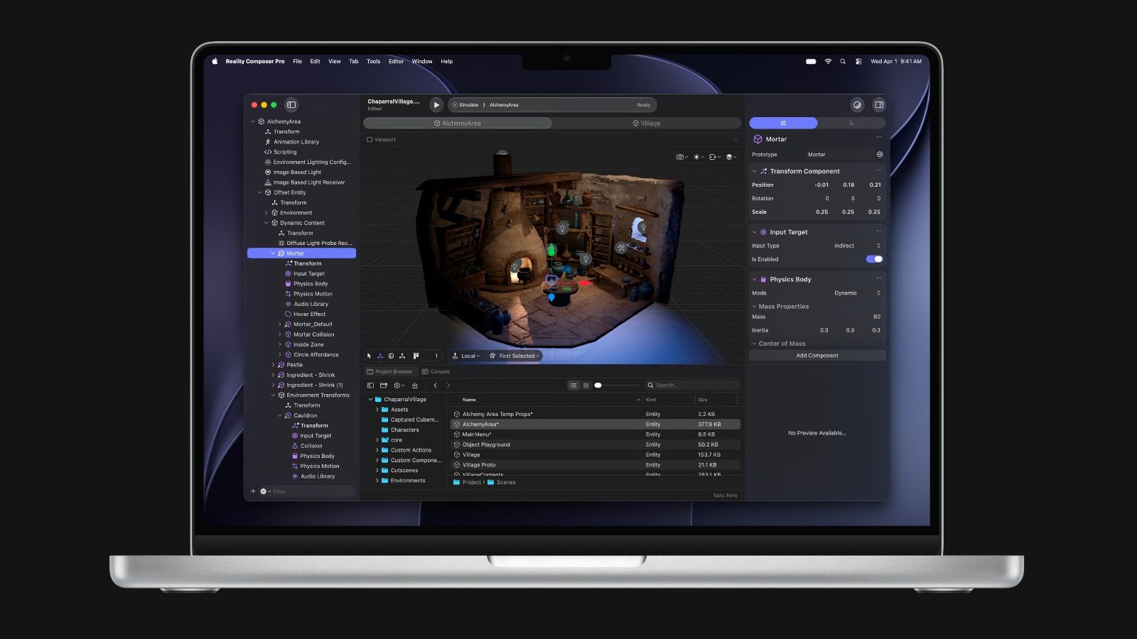 Reality Composer Pro 3 contient des traces de “The Machinery”, un moteur de jeu