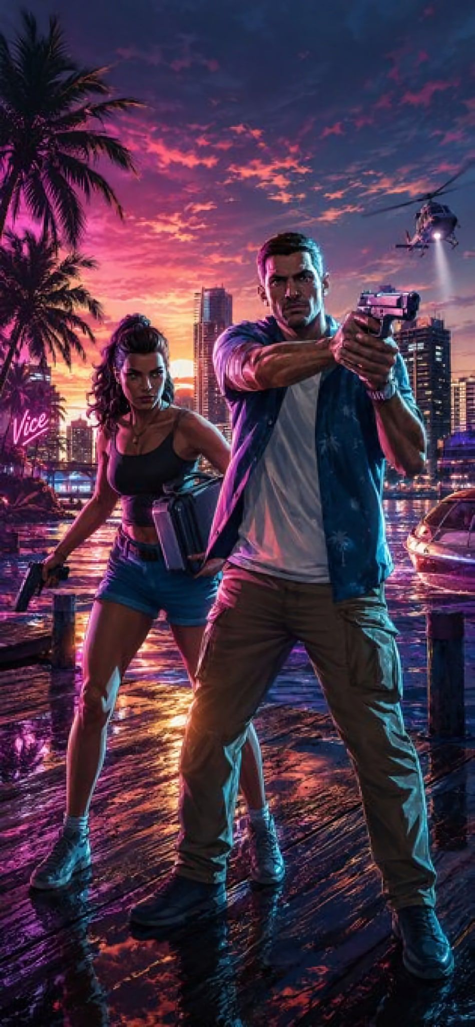 gta vi jason and lucia iphone wallpaper
