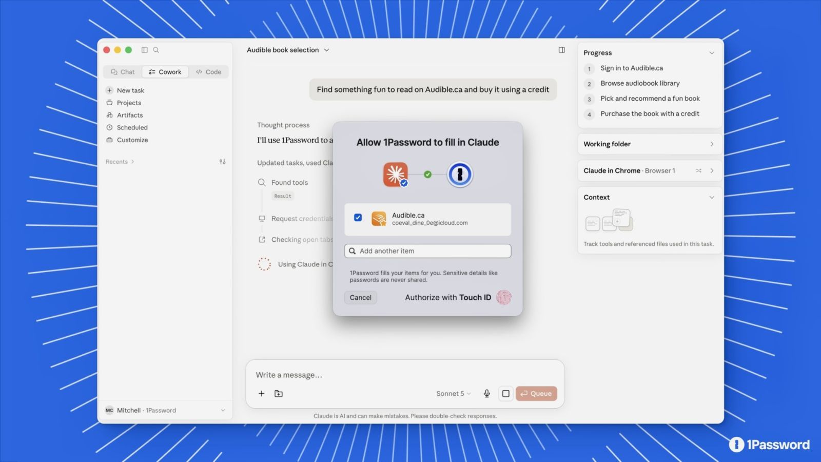1Password s’associe à Claude : l’IA peut se connecter sans voir vos mots de passe