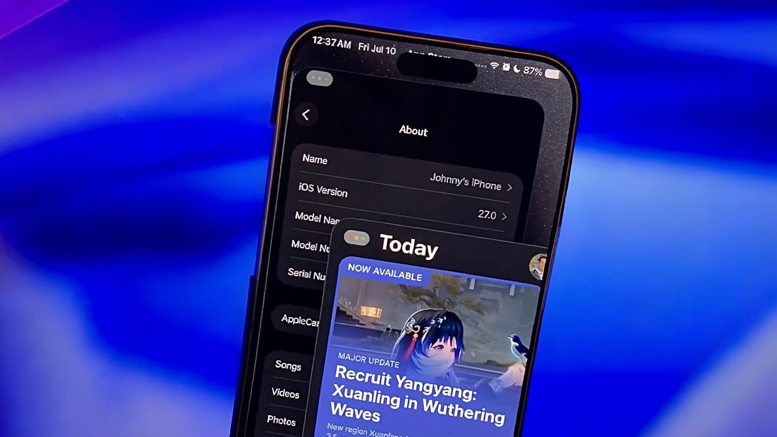 Stage Manager activé sur iPhone sous iOS 27