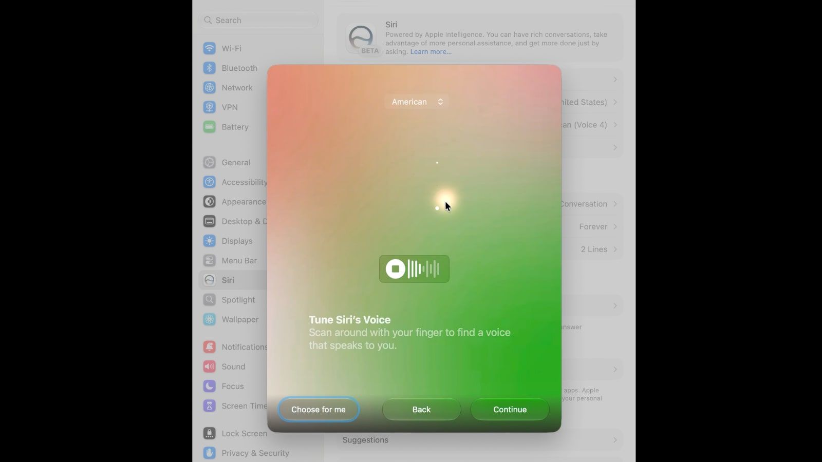 macOS 27 : une interface « Voice Pad » cachée pour choisir la voix de Siri