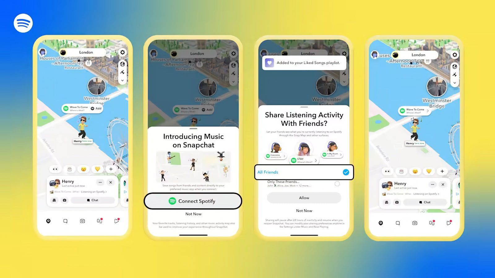 Snapchat transforme la Snap Map en flux musical live avec Spotify