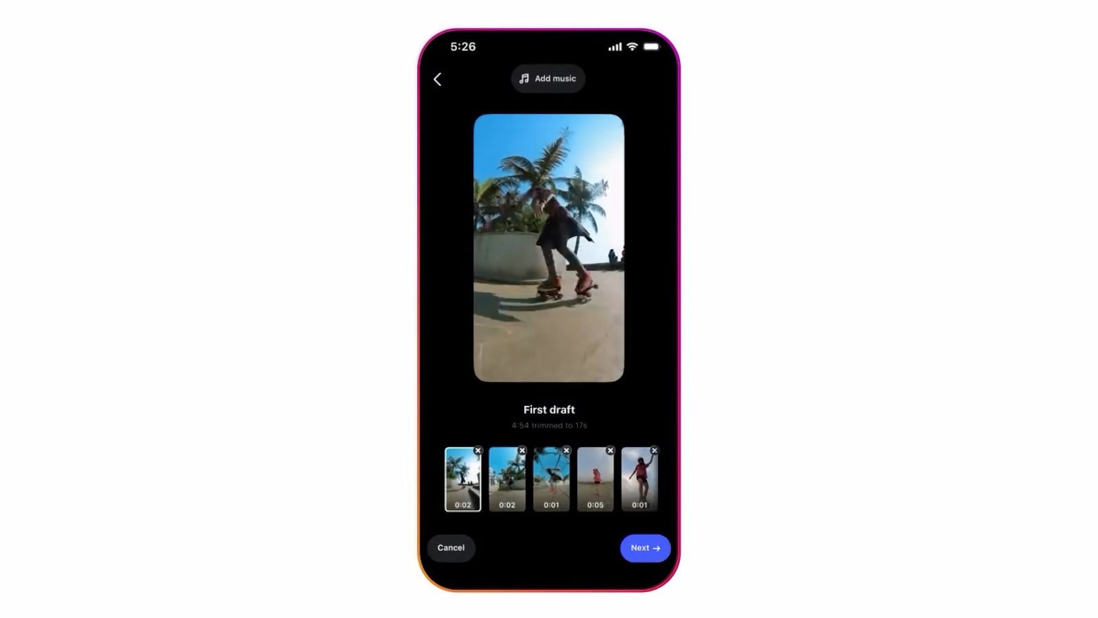 instagram reels first draft