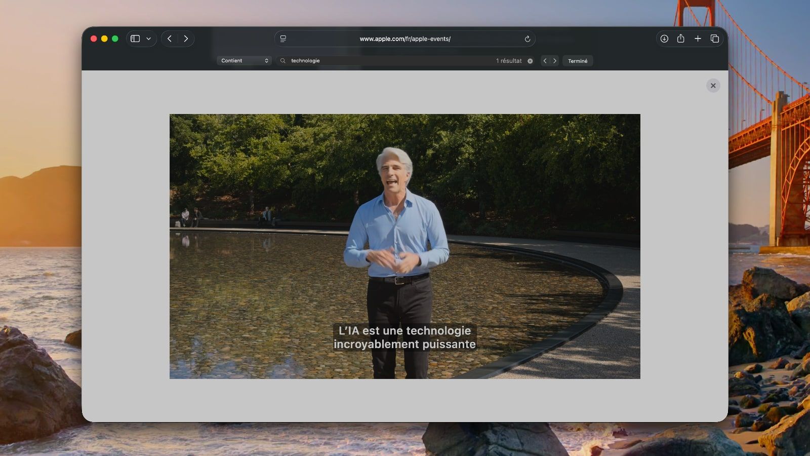macos 27 safari 27 recherche sous titre