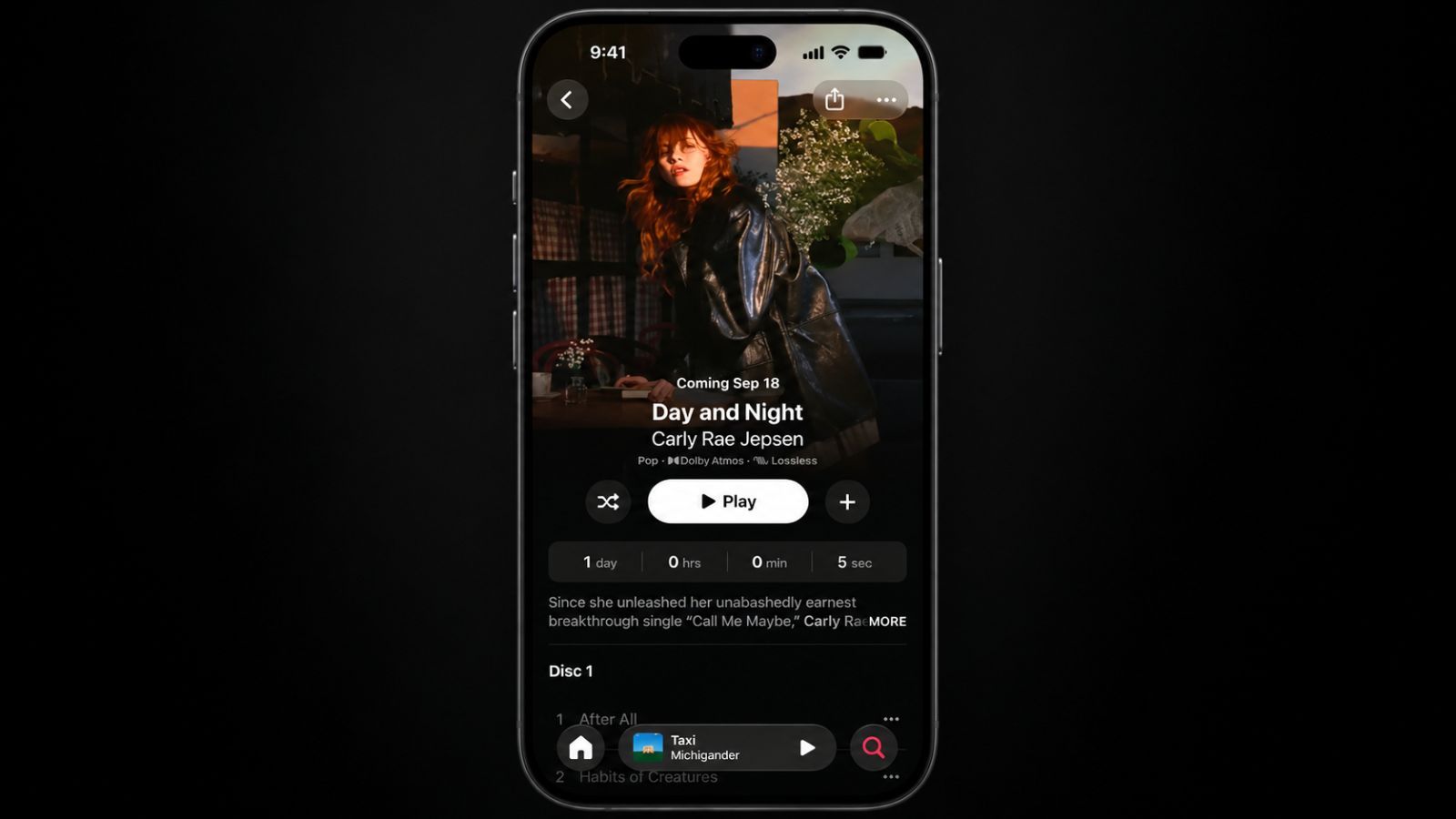 apple music compte a rebours album