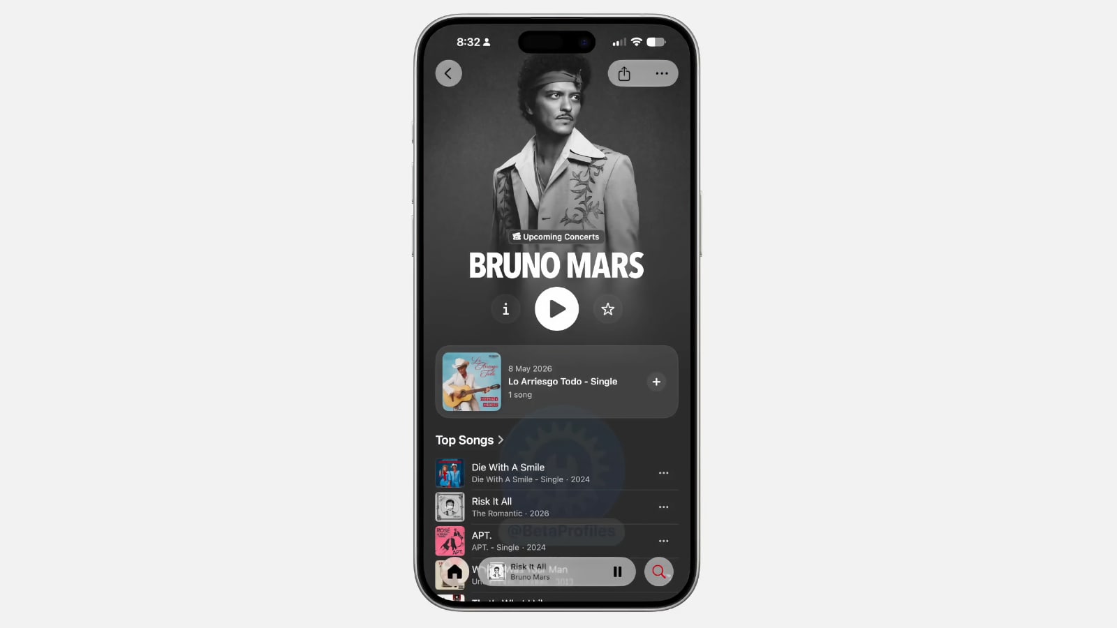 ios 27 apple music bruno mars