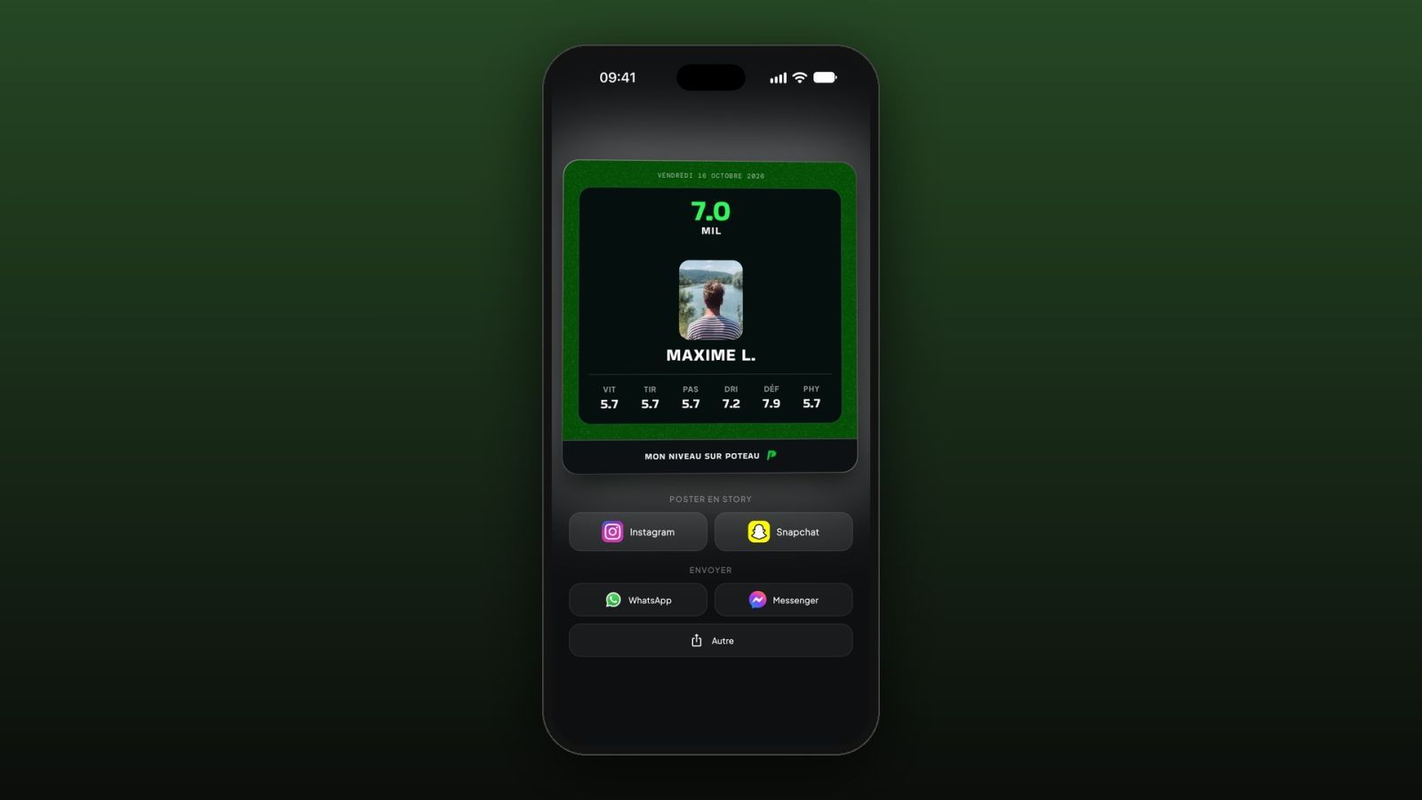 application poteau foot