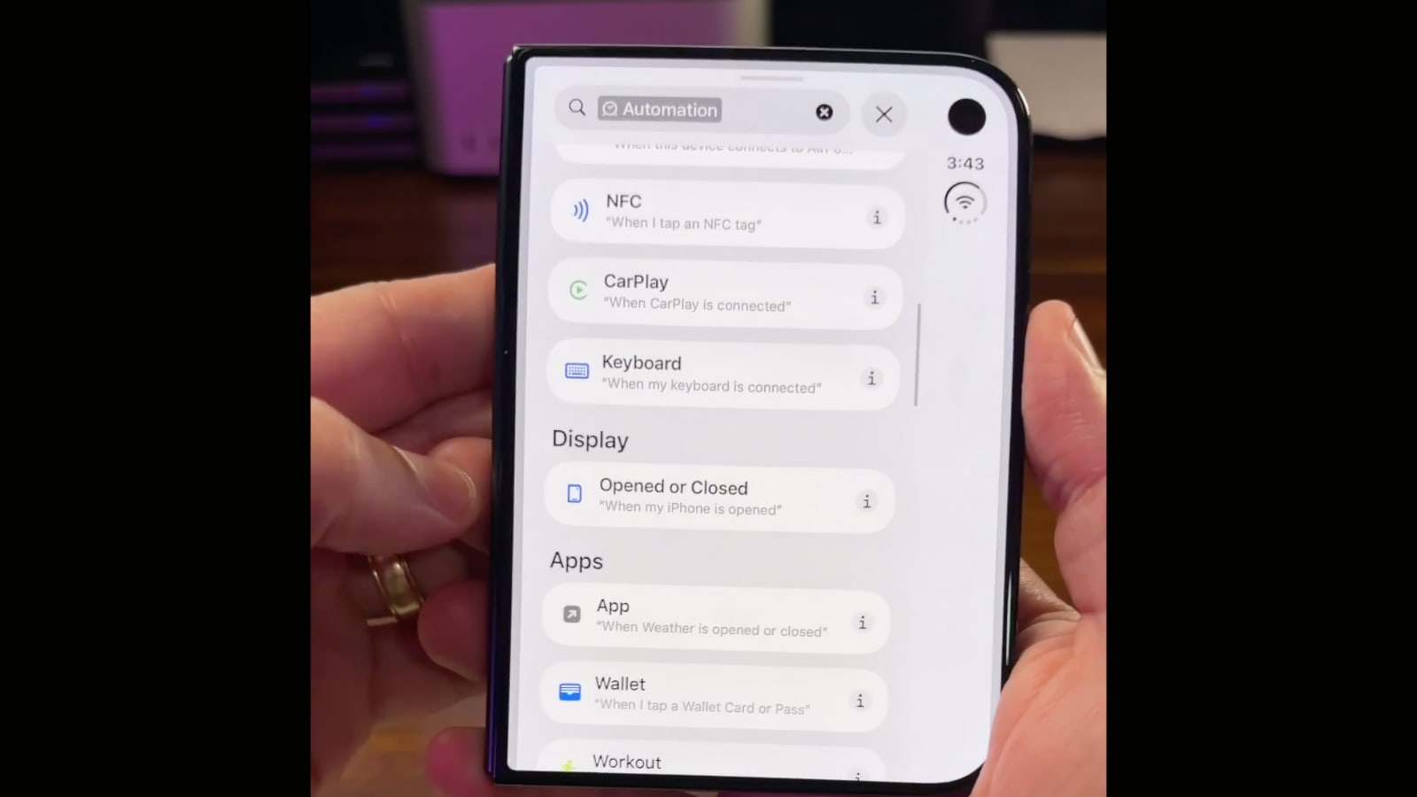 iphone duo raccourci ouvert ferme