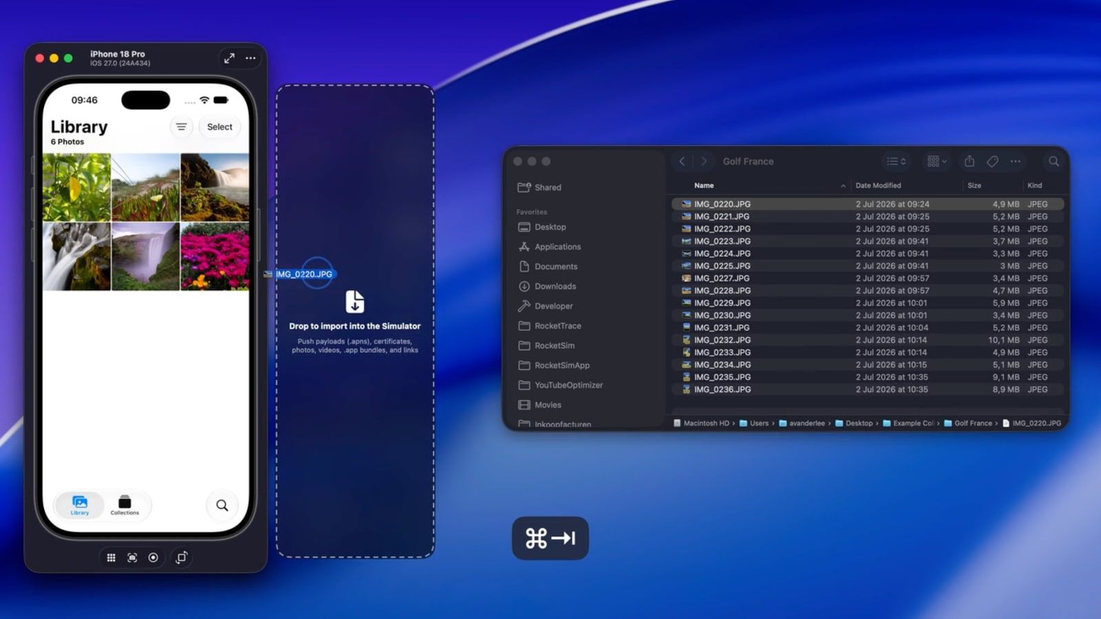 rocketsim app mac glisser deposer