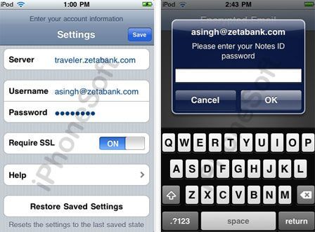 lotus notes client for iphone