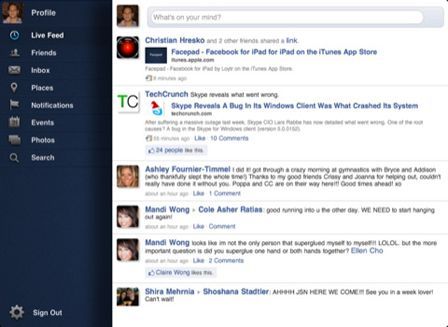 Facepad : Facebook for iPad facepad