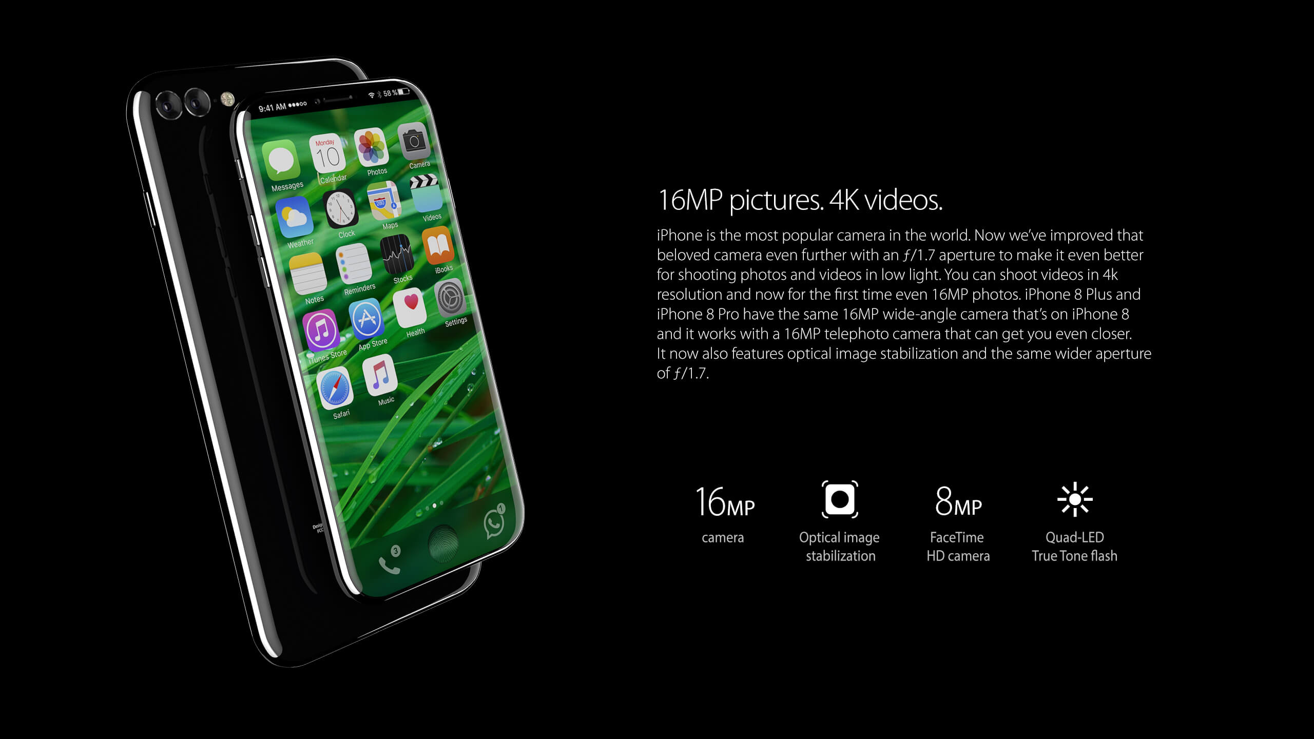 iphone 8 concept 4k appareil photo 16 mp