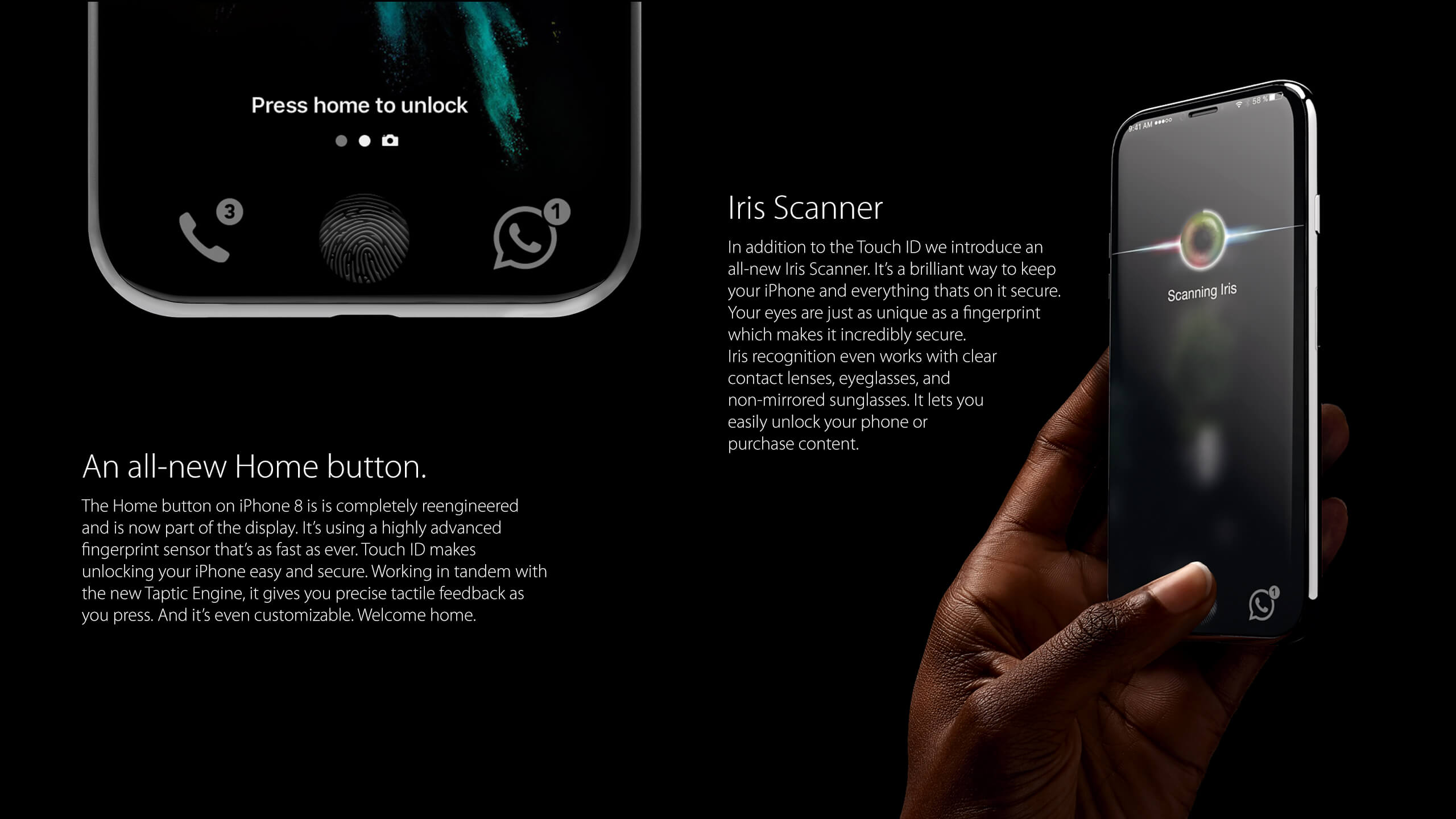 iphone 8 scanner retinier iris touch id integrer ecran
