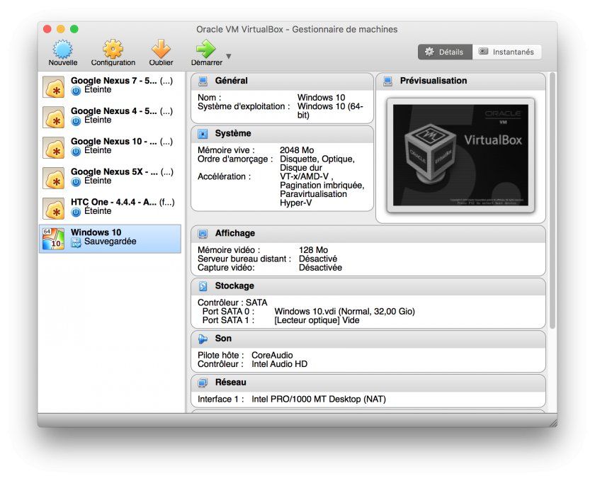 creer partition machine virtuelle mac windows 10