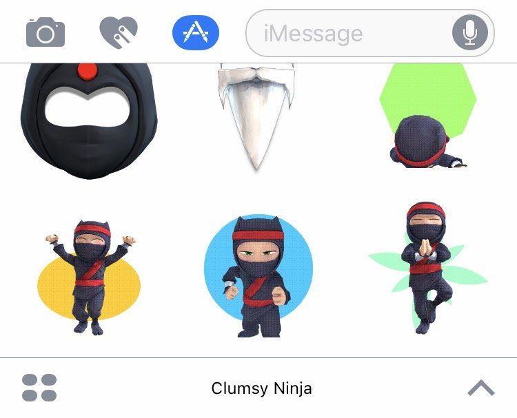 clumsy ninja imessage stickers