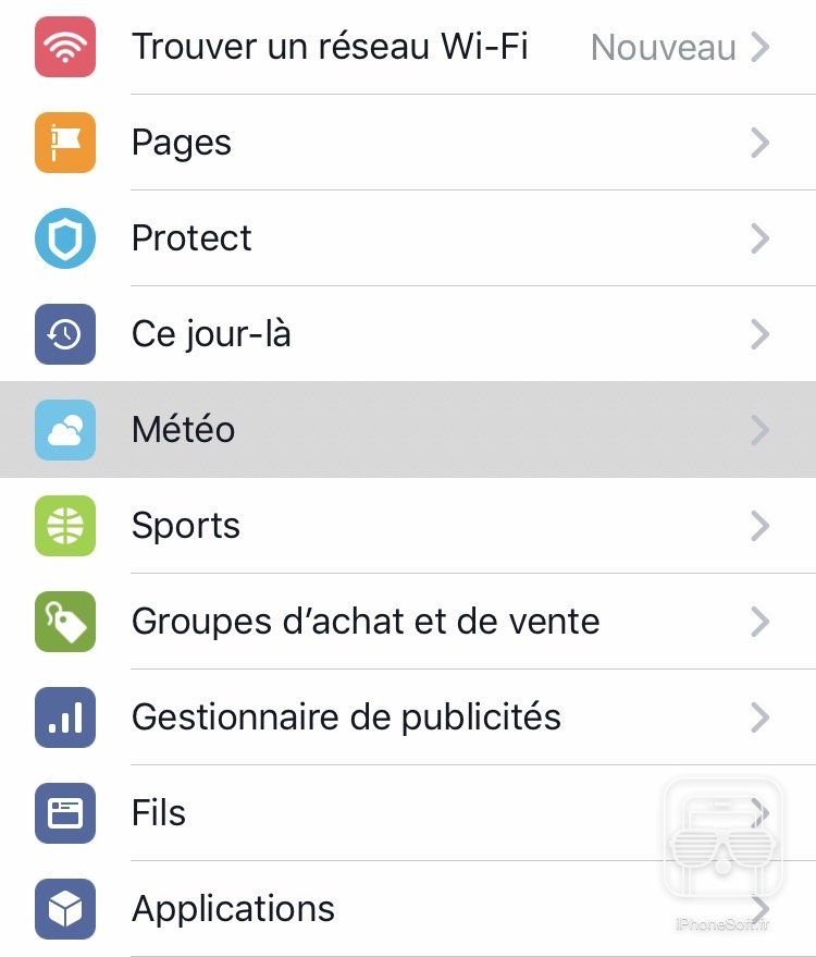 facebook activer la meteo