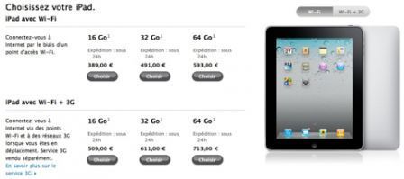 Nouveaux Tarifs iPad