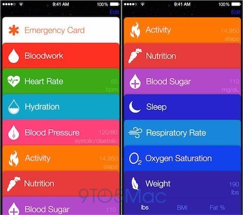 healthbook ios huit design
