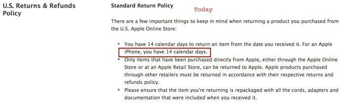 retour iphone apple store