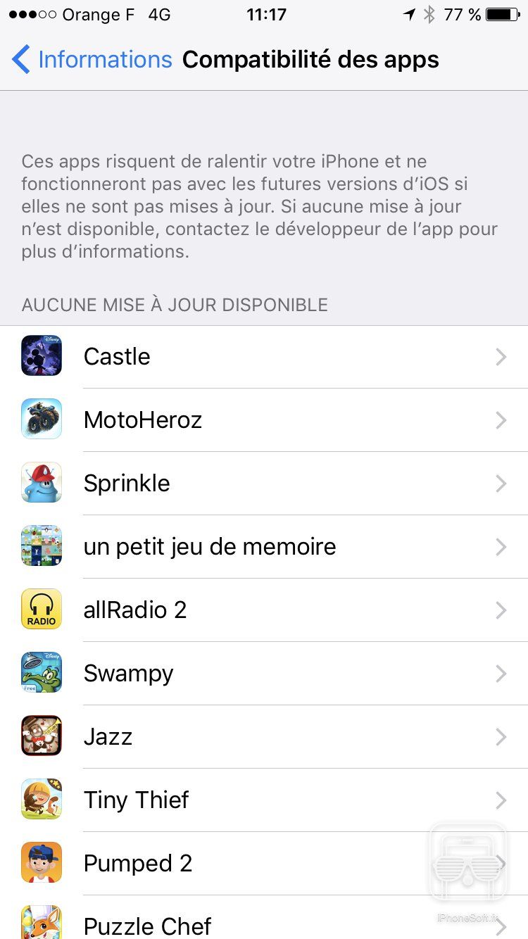 apps 32 bits non compatible ios 10.3