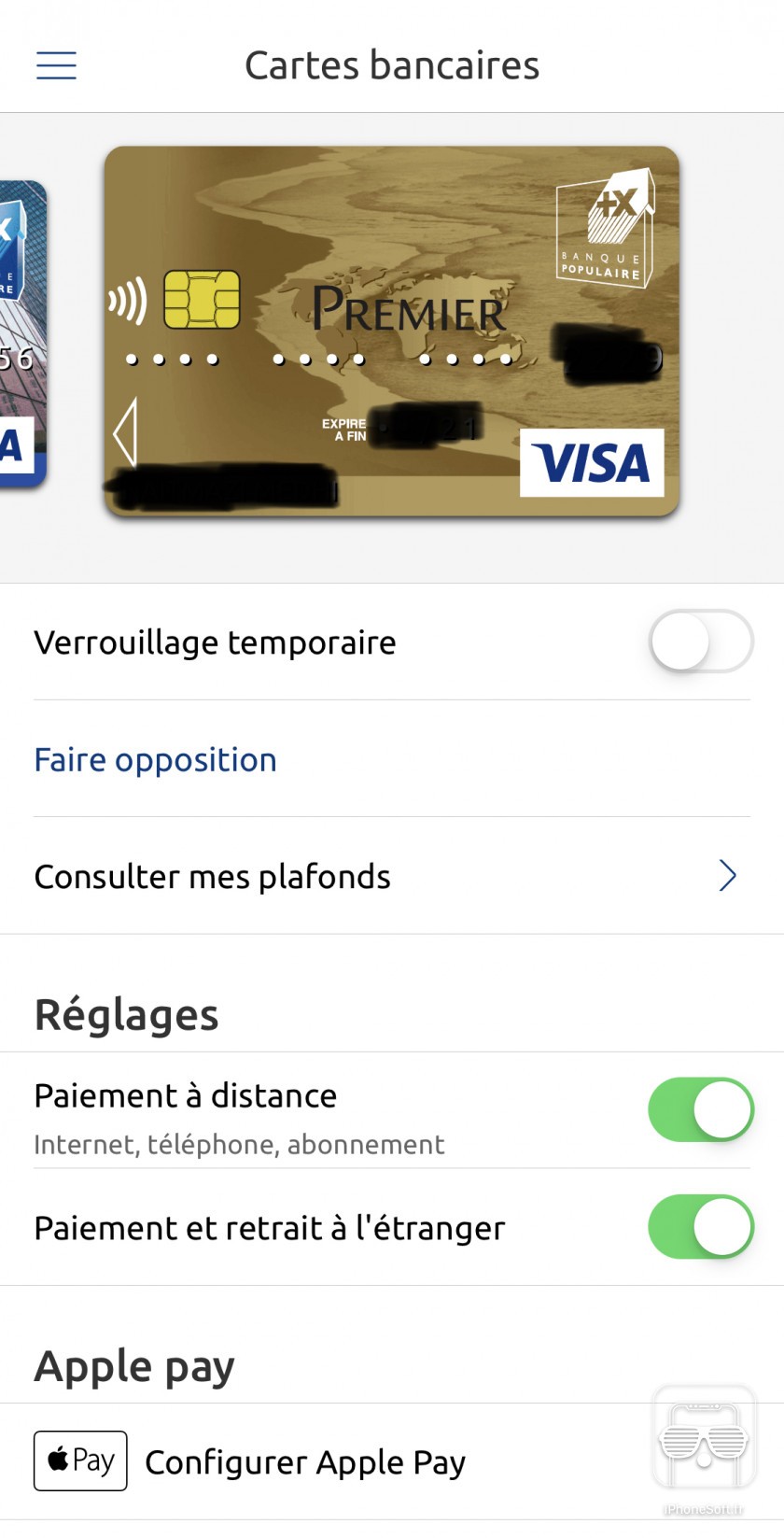 appli banque populaire gestion carte