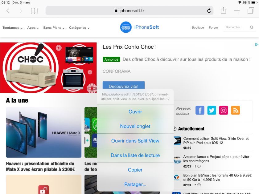 tuto double safari sur ipad 2