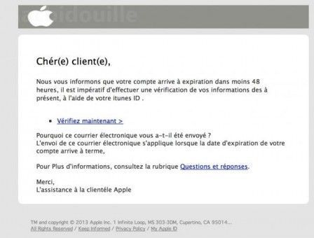 fraude apple mail