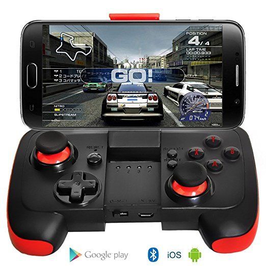 manette sans fil ultra mince gamepad bluetooth avec support pour android   iphone   noir rouge manette sans fil ultra mince gamepad bluetooth avec support pour android   iphone   noir rouge