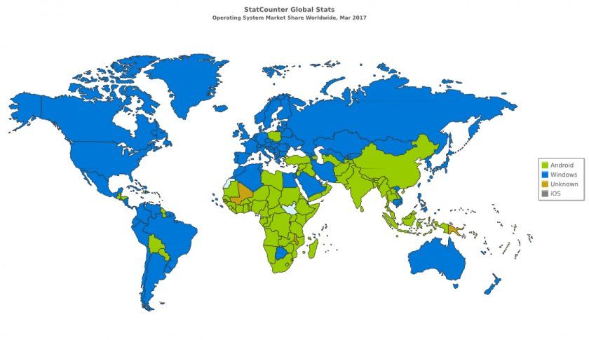statcounter os combined ww monthly 201703 201703 map