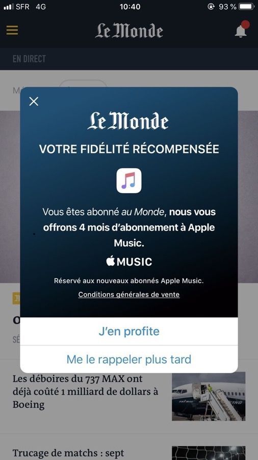 le monde apple music 4 mois gratuits le monde apple music 4 mois gratuits