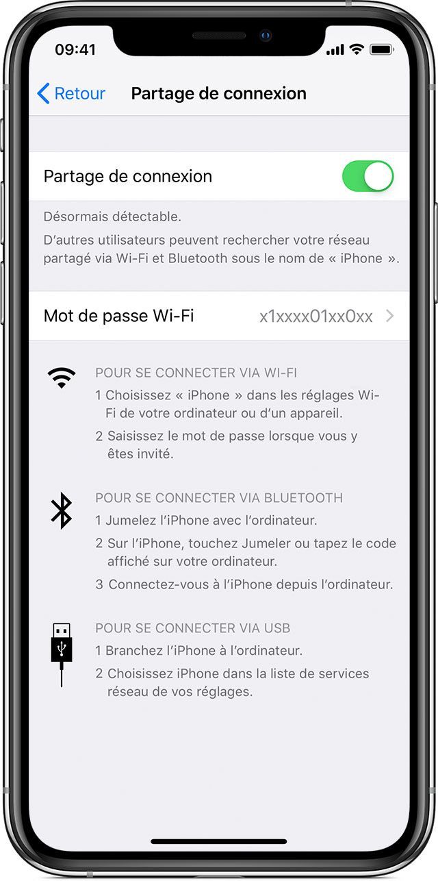 partage de connexion ios  partage de connexion ios