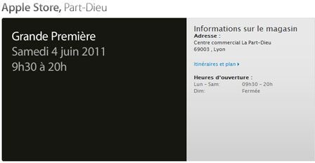 4 juin : inauguration de l'Apple Store de Lyon
