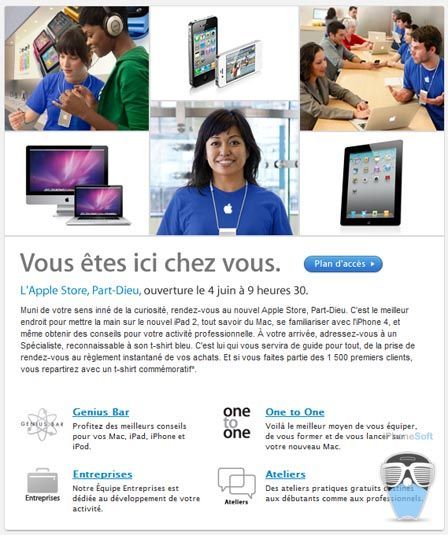 4 juin : inauguration de l'Apple Store de Lyon
