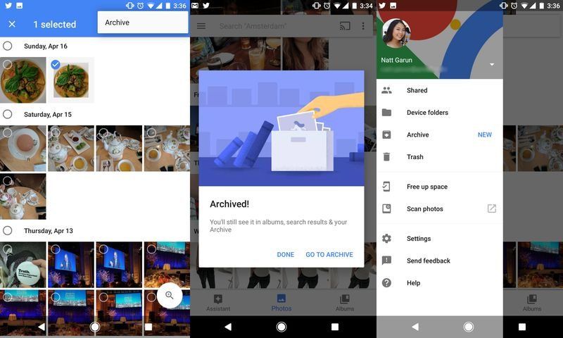 google photos archived