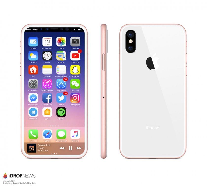 iphone 8 or rose et blanc