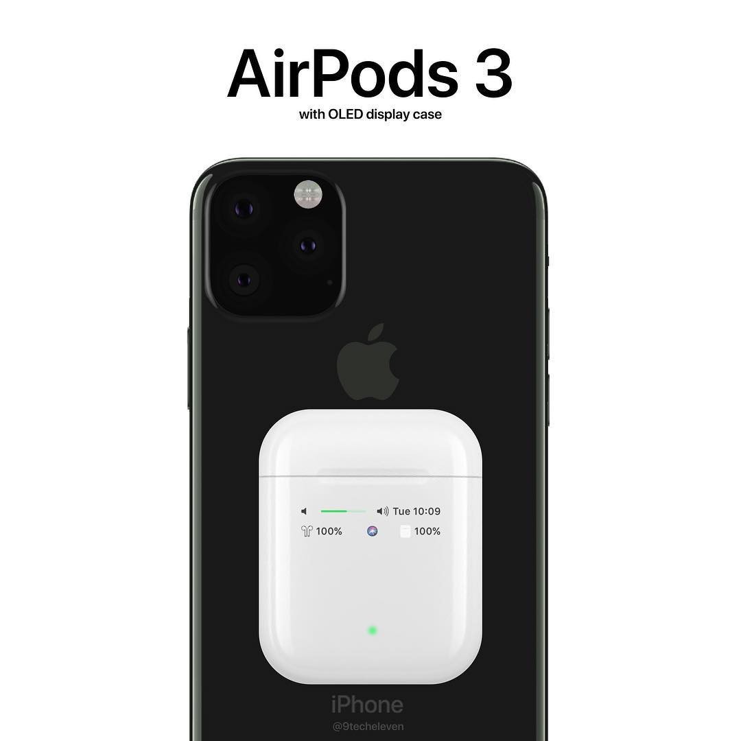 airpods 3 concept cran oled boitier noir airpods 3 concept cran oled boitier noir