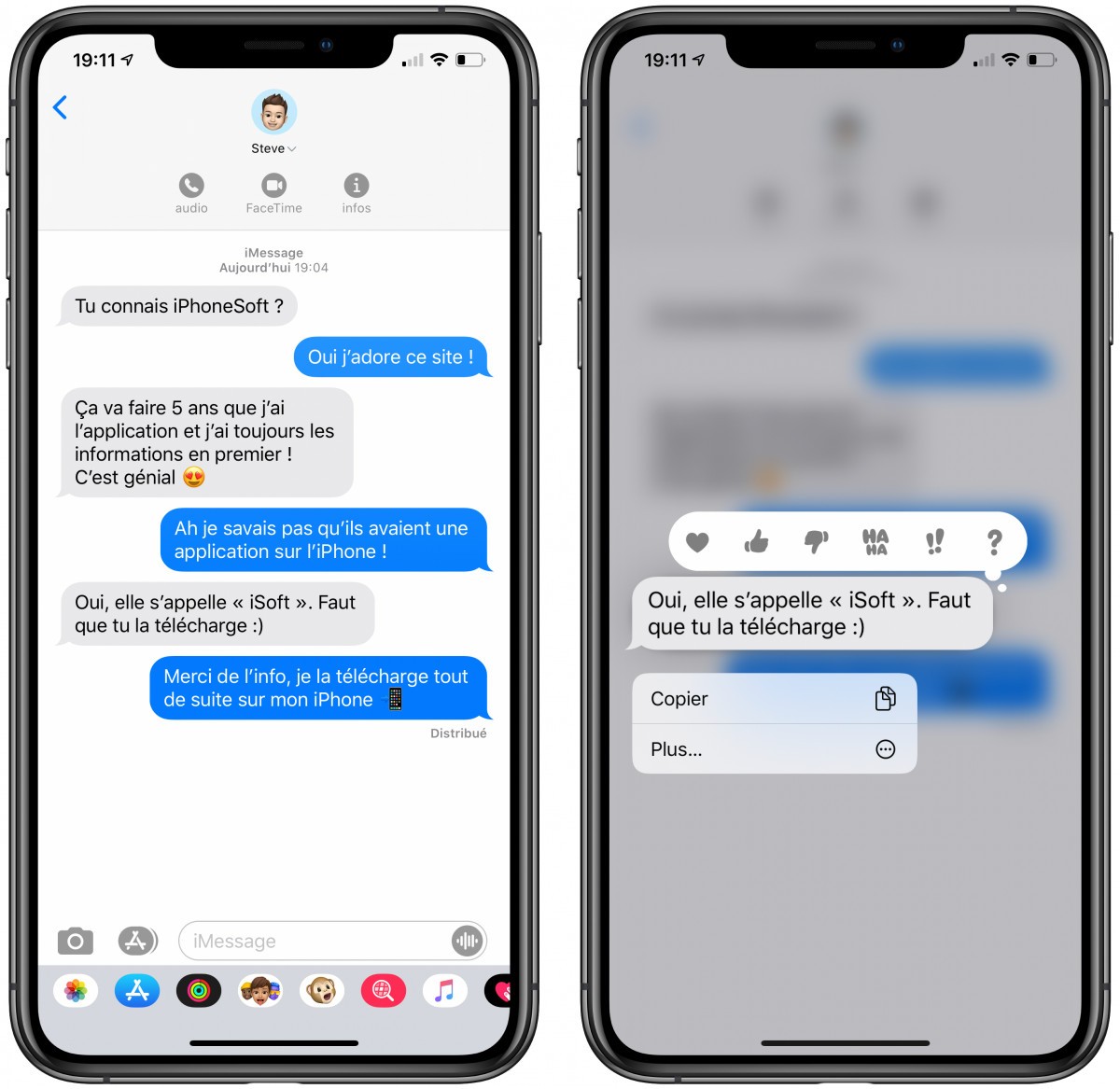reaction message reaction message