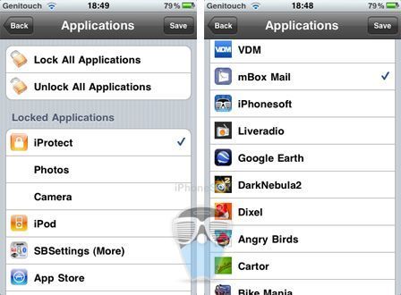 iProtect applications à protéger
