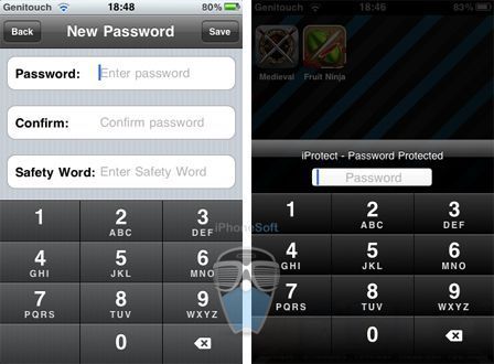 iProtect réglage mot de passe