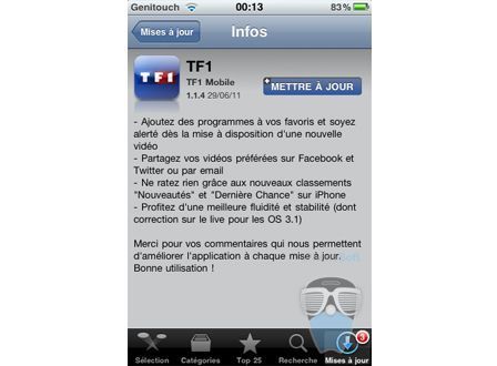 maj TF1 maj TF1