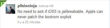 iOS 5 : Quid du jailbreak ? iOS 5 : Quid du jailbreak ?