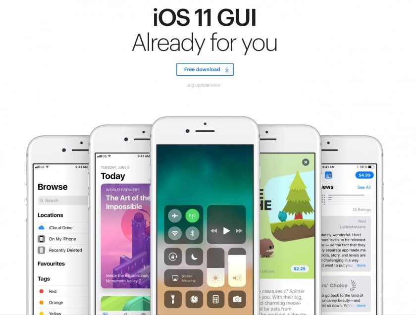 gui ios 11 psd sketch